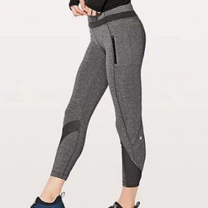 Lululemon Inspire Tight, Size 8, Heathered Black/Black